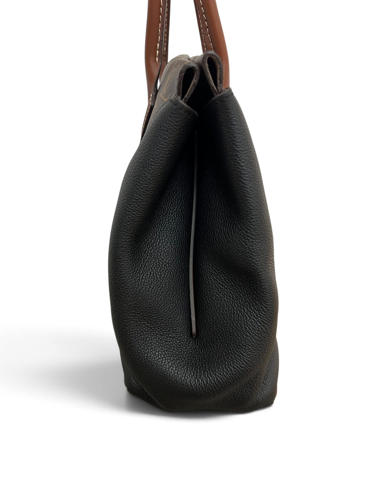 Laterale in pelle Taurillon nera Louis Vuitton W Tote MM