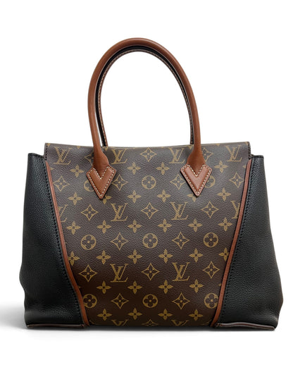 Louis Vuitton W Tote MM canvas Monogram e pelle nera, vista frontale
