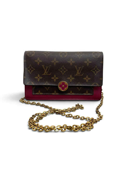 Louis Vuitton Wallet On Chain Flore Monogram fuchsia fronte