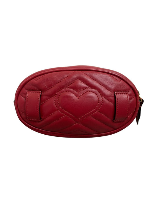 Marsupio Gucci GG Marmont in Pelle Matelassé Rosso - AgeVintage