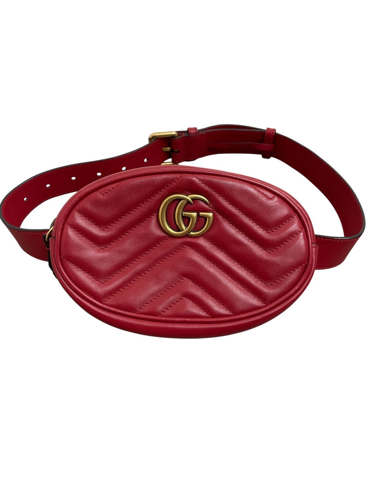 Marsupio Gucci GG Marmont in Pelle Matelassé Rosso - AgeVintage