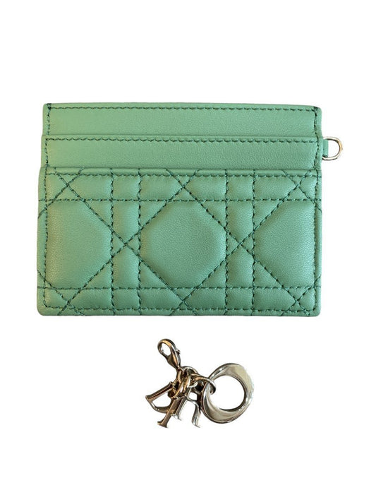 Portacarte Lady Dior colore acquamarina - AgeVintage