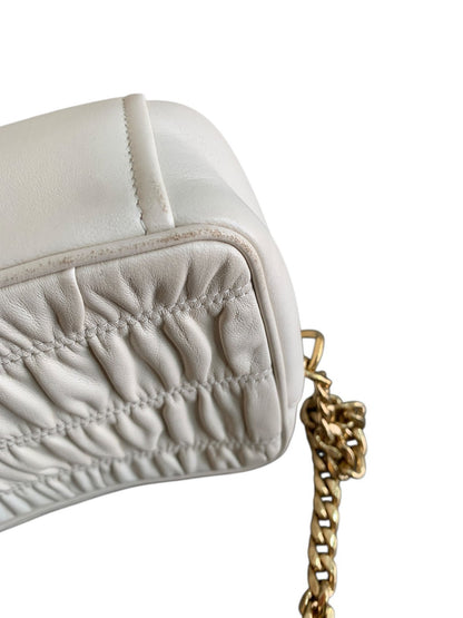 Prada 1BH112 borsa tracolla in pelle gaufré bianca - AgeVintage