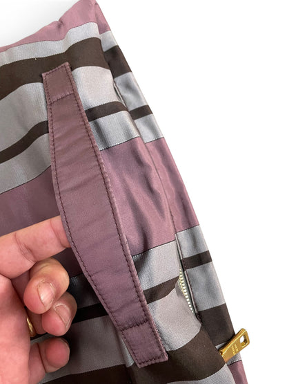 Dettaglio manico tessuto rosa pochette Prada