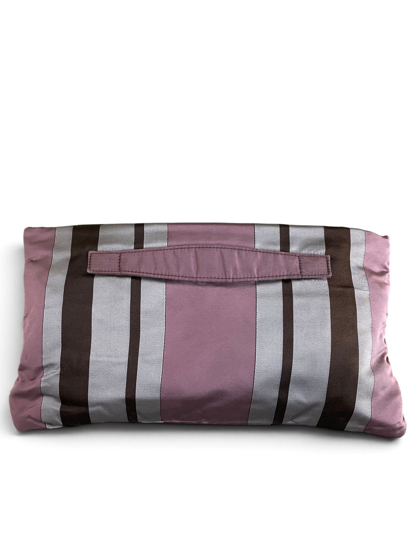 Retro pochette Prada righe con manico piatto