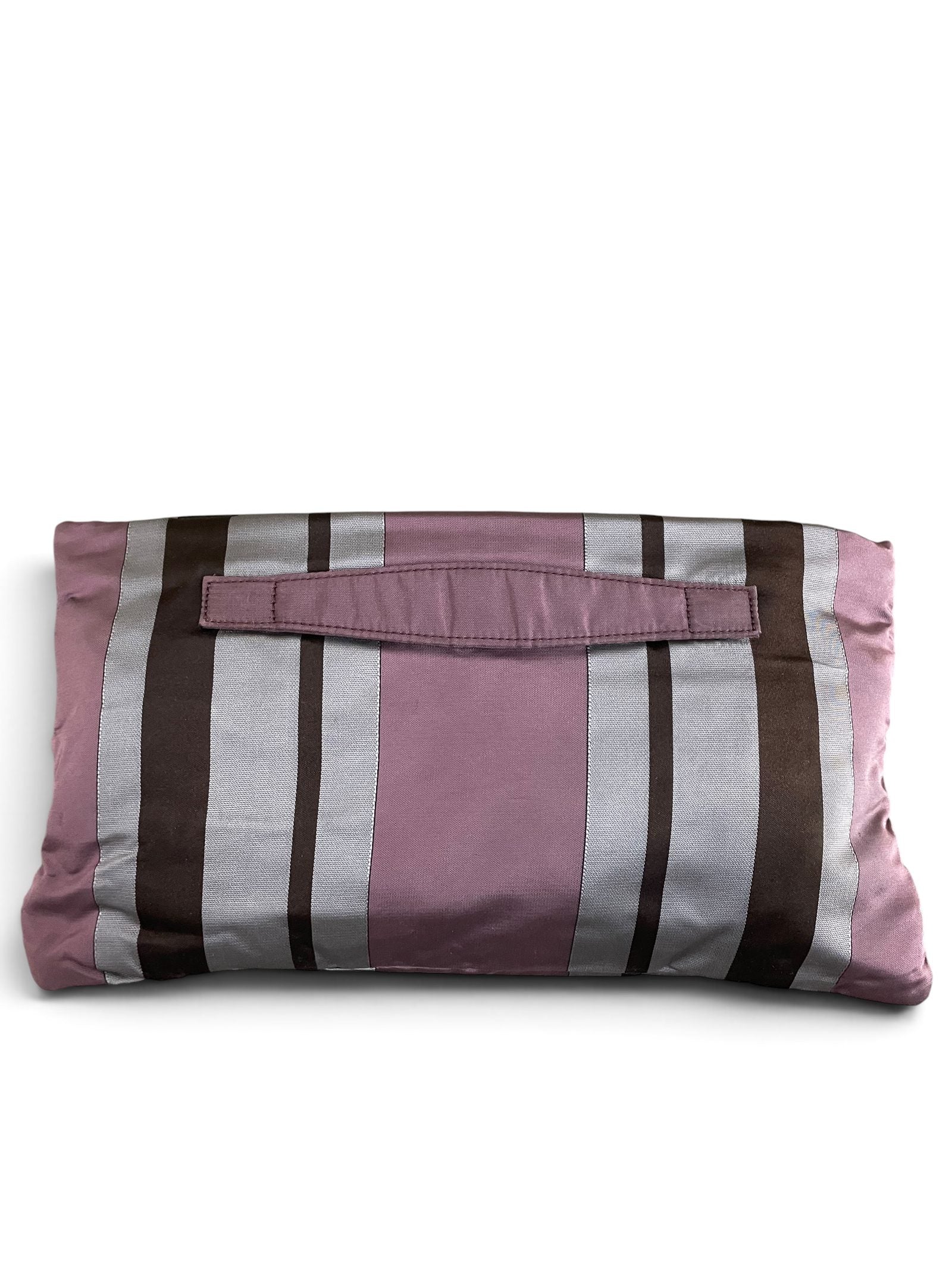 Retro pochette Prada righe con manico piatto