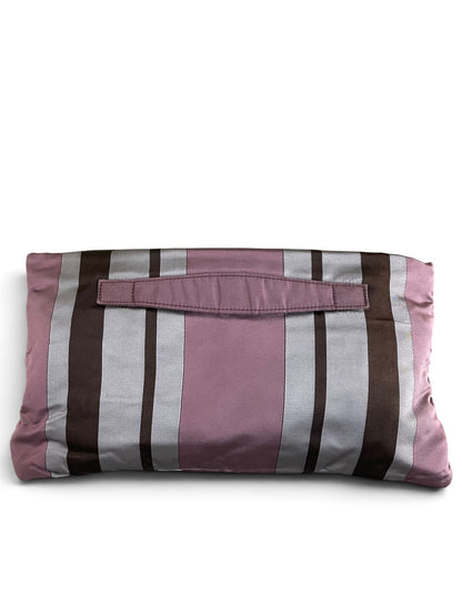 Retro pochette Prada righe con manico piatto
