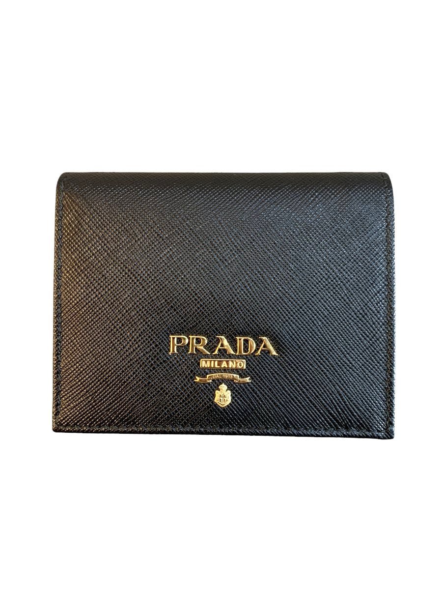 Prada portafoglio piccolo in saffiano colore nero - AgeVintage
