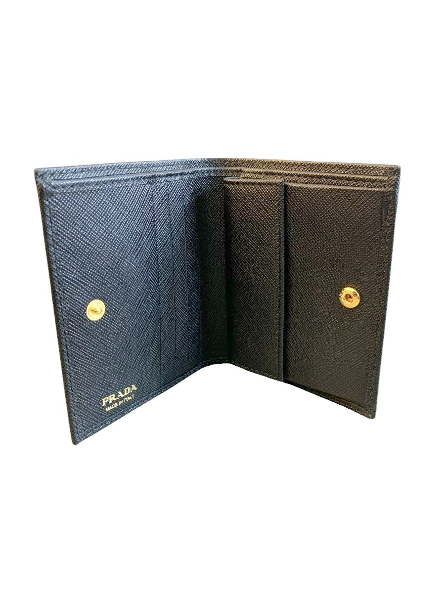 Prada portafoglio piccolo in saffiano colore nero - AgeVintage