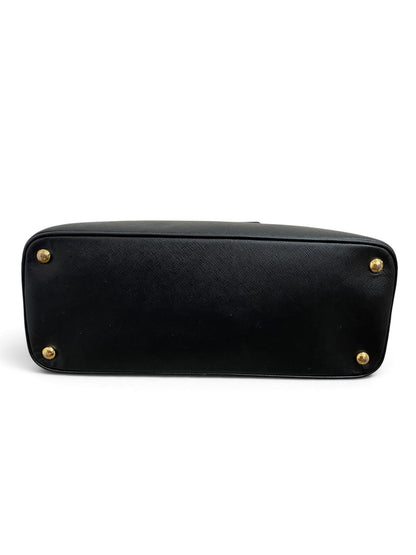 Fondo borsa Prada Promenade Saffiano nero con piedini dorati