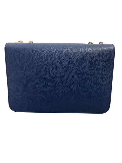 Retro della borsa Gucci Interlocking G in pelle martellata blu