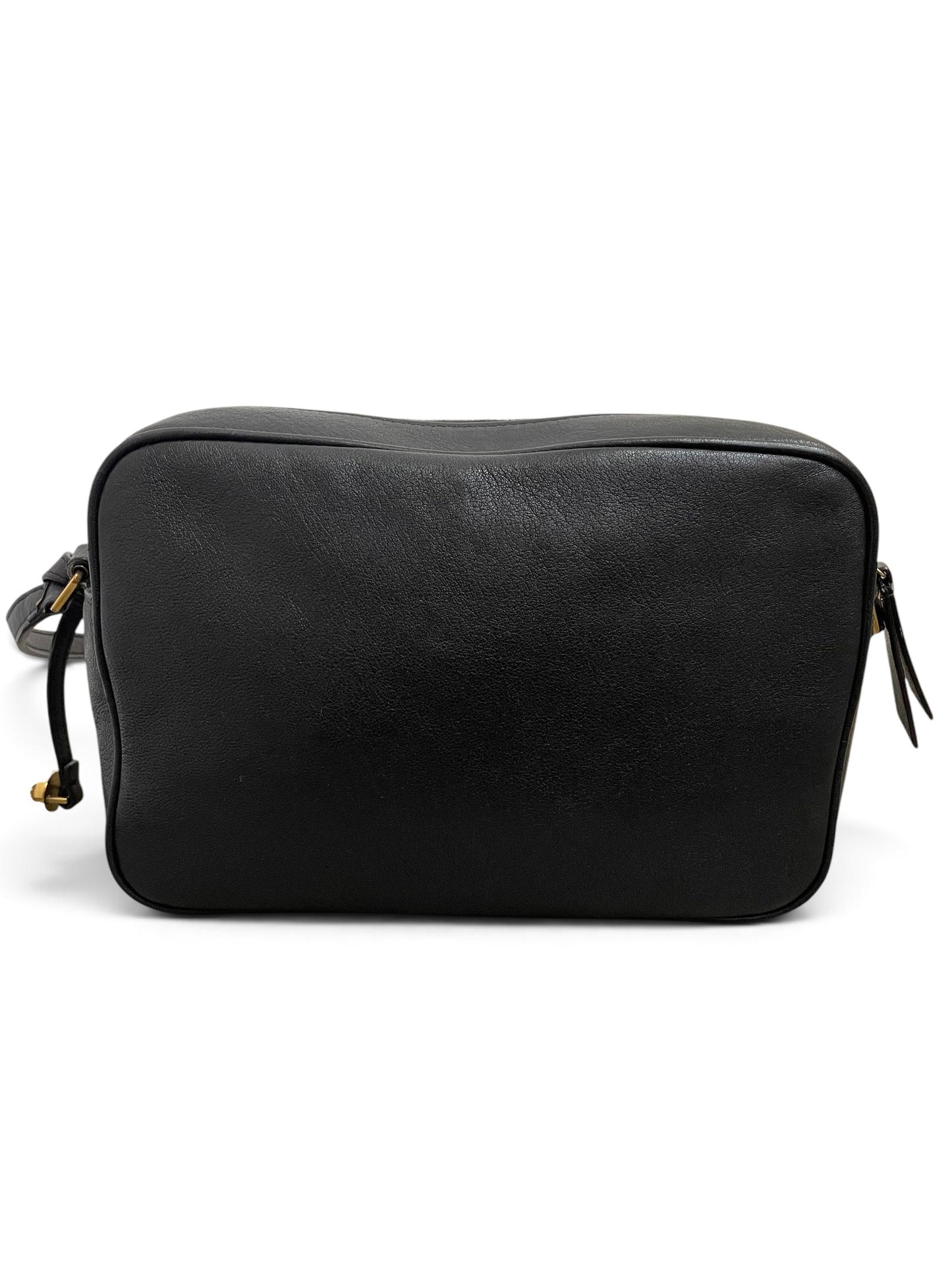Retro Saint Laurent Lou Camera Bag in pelle nera