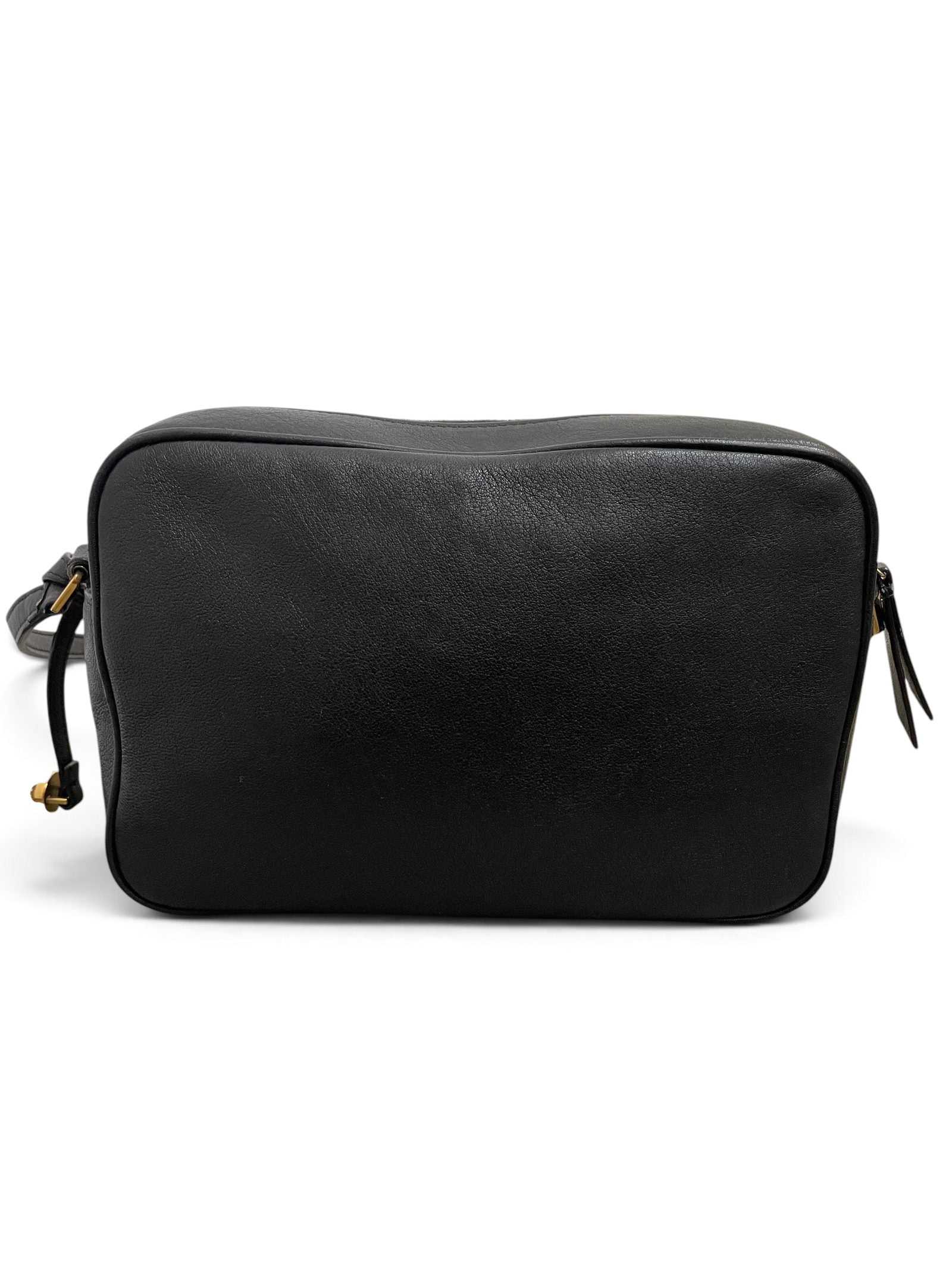 Retro Saint Laurent Lou Camera Bag in pelle nera