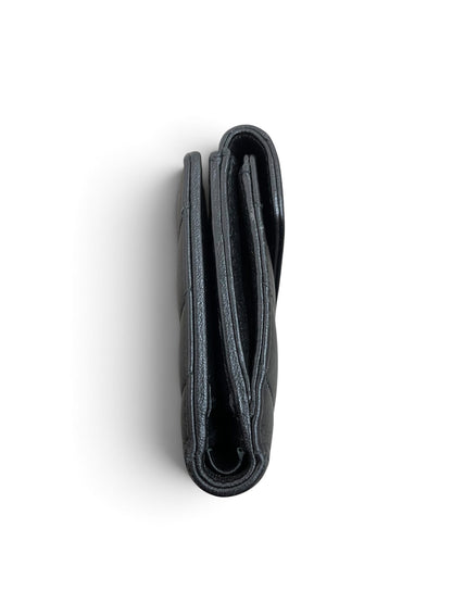 Saint Laurent Loulou portafoglio compact nero lato destro aperto