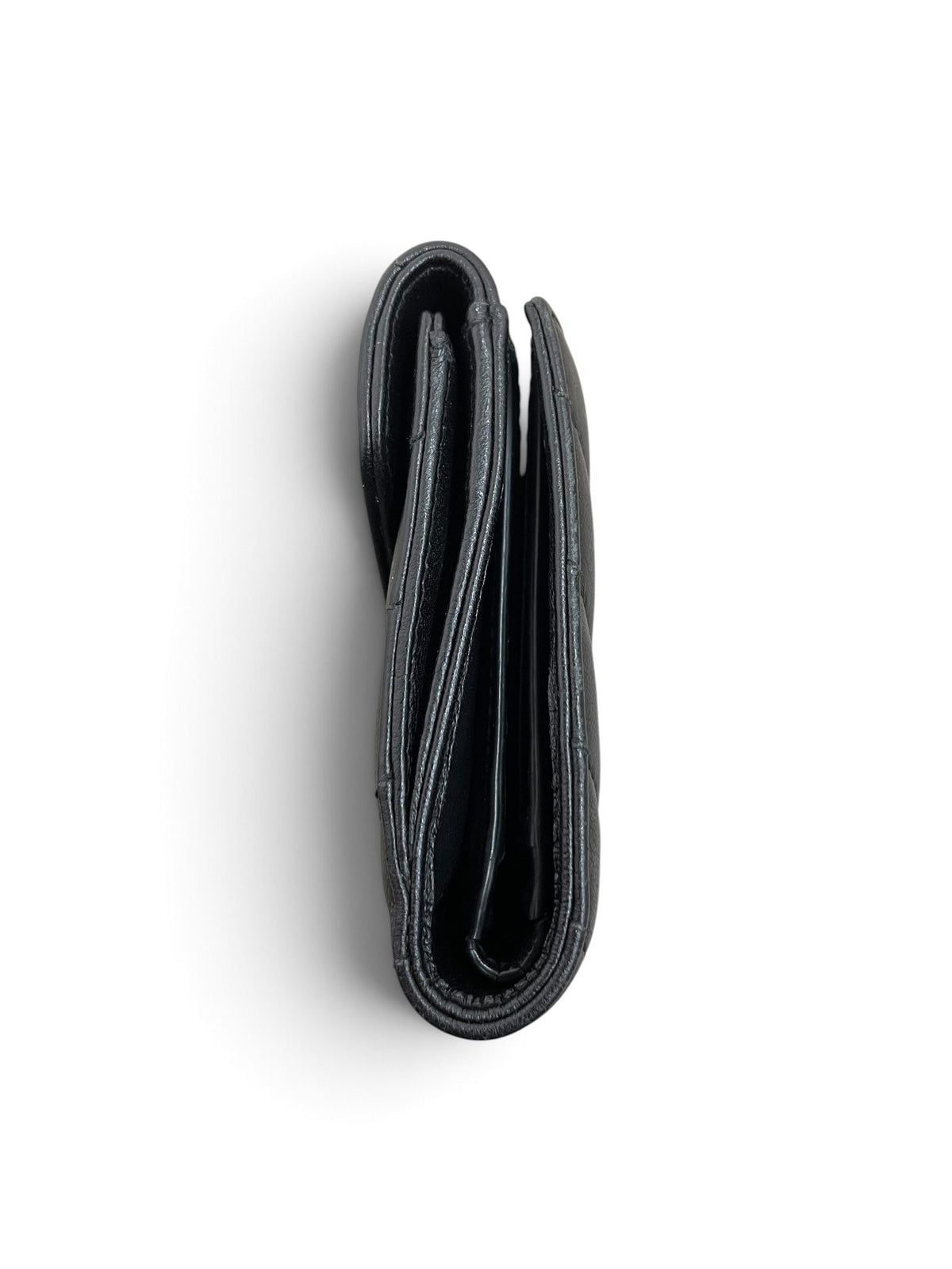 Saint Laurent Loulou portafoglio compact nero lato sinistro aperto