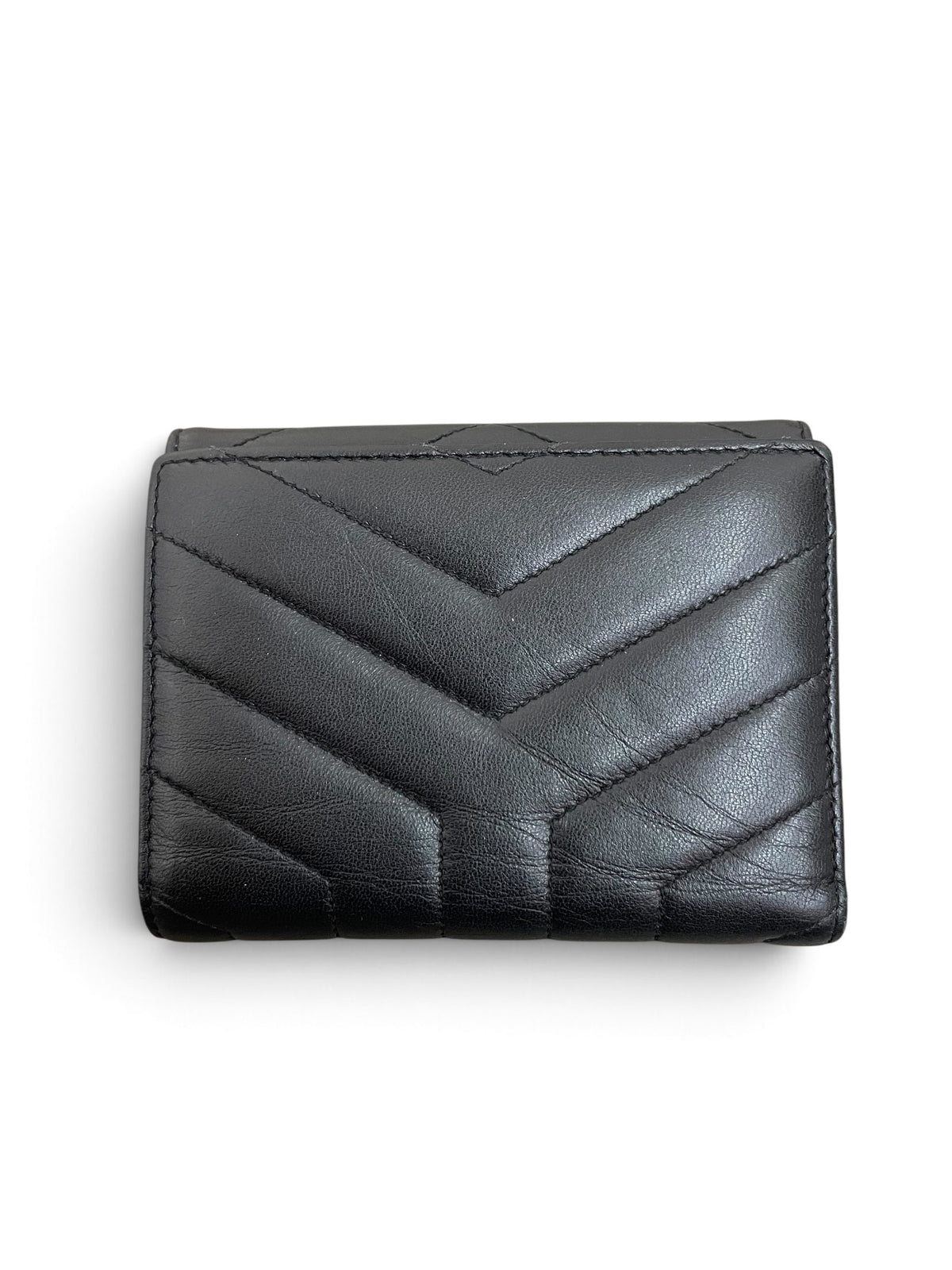 Saint Laurent Loulou portafoglio compact nero retro chevron