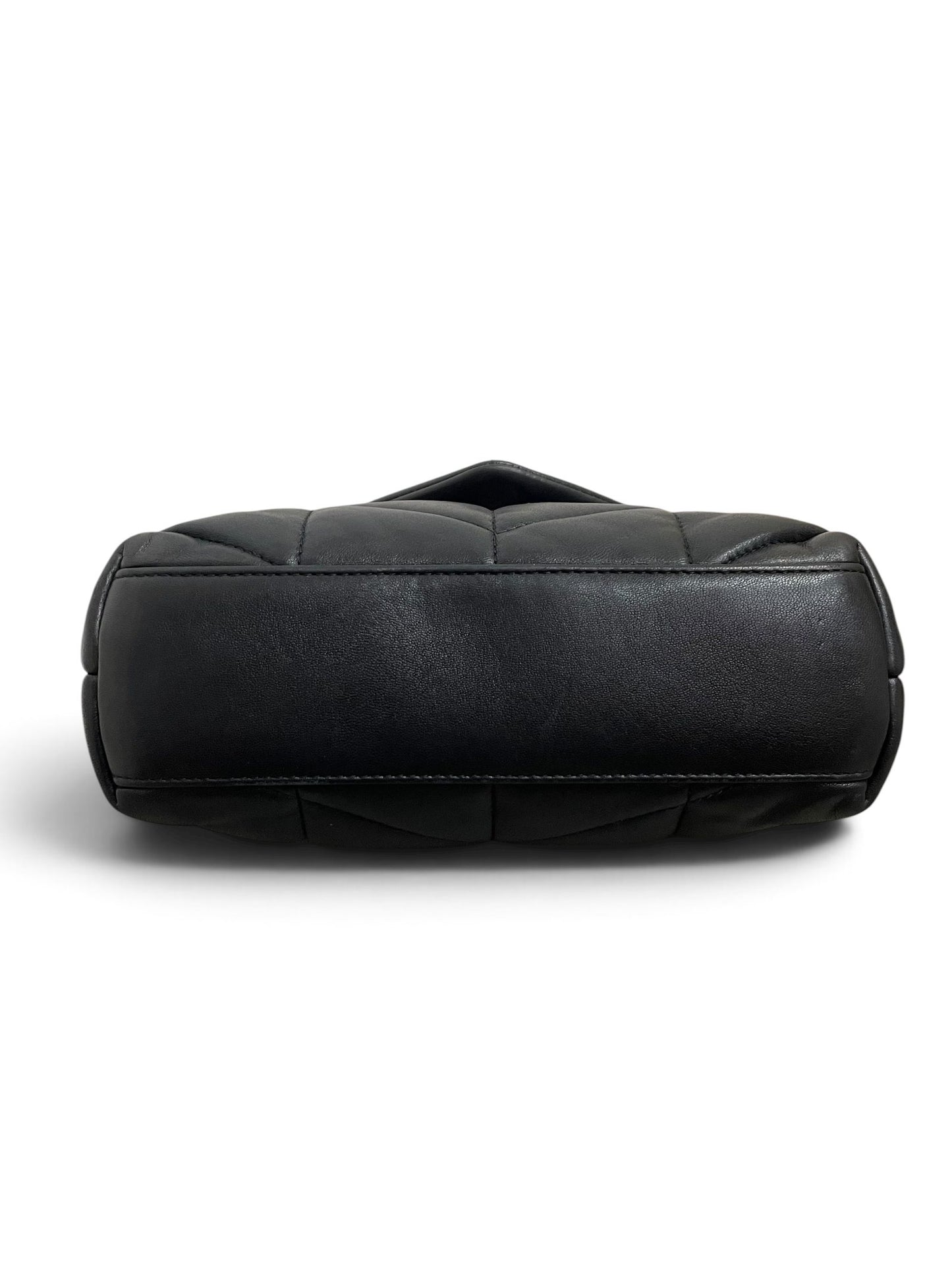 Fondo Saint Laurent Loulou Puffer Mini pelle nera