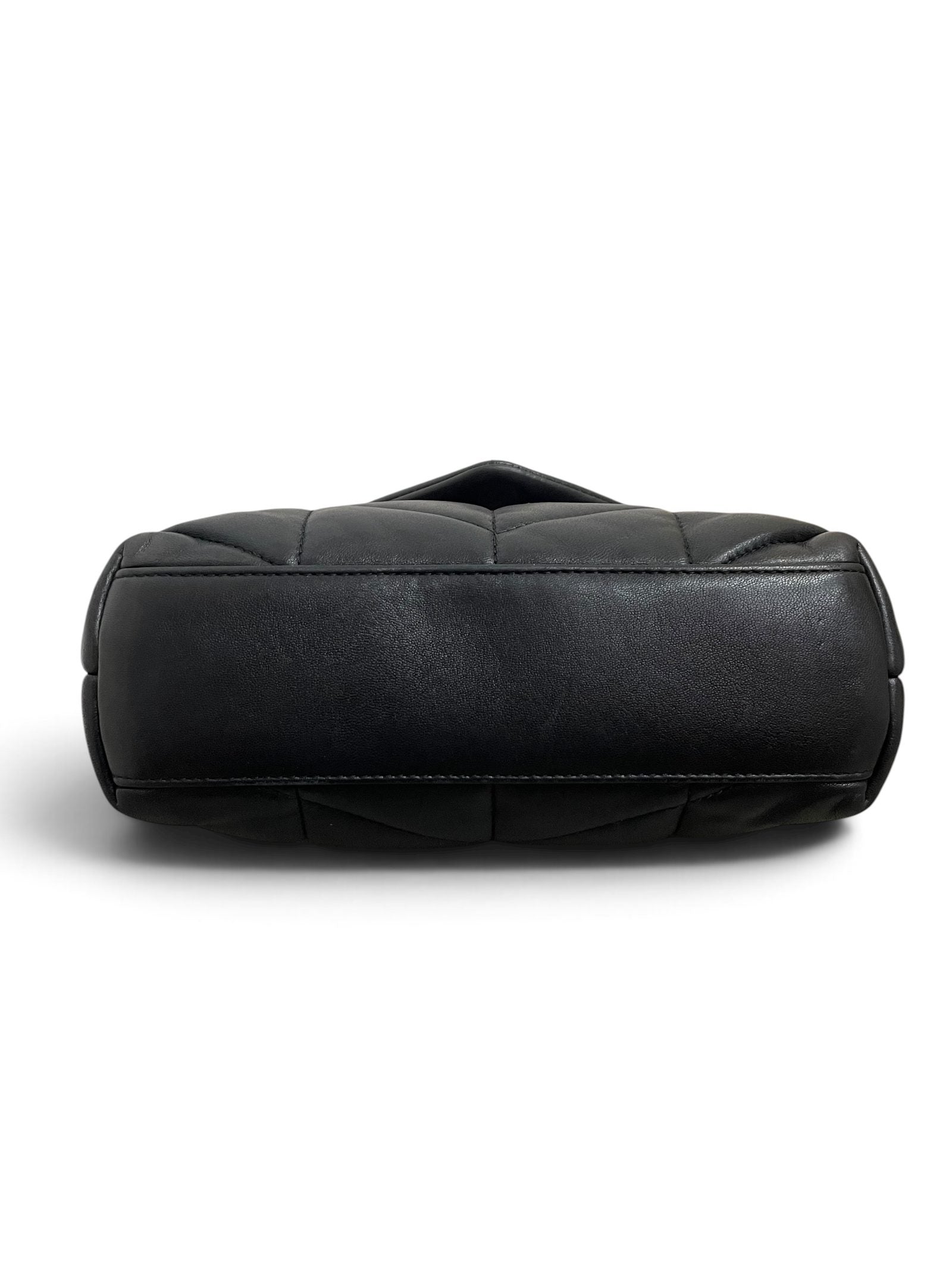Fondo Saint Laurent Loulou Puffer Mini pelle nera