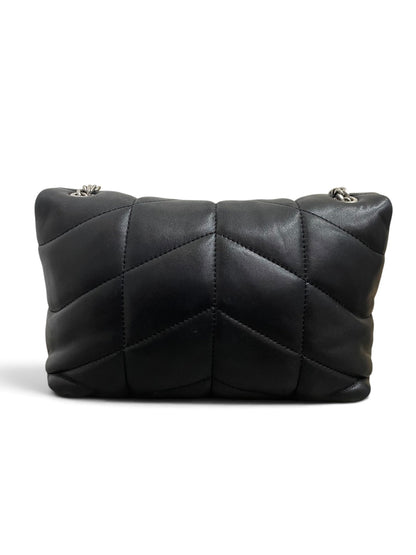Retro Saint Laurent Loulou Puffer Mini trapuntatura chevron nera