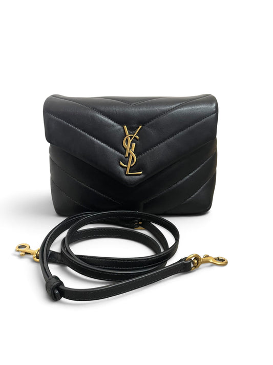 Saint Laurent Loulou Toy nera con tracolla in pelle