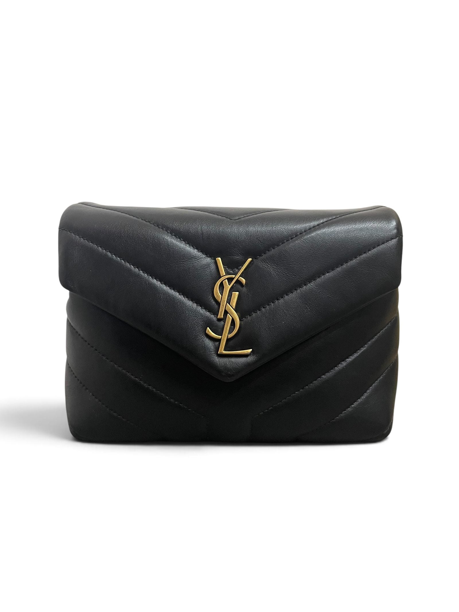 Saint Laurent Loulou Toy Bag nera vista frontale