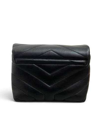 Saint Laurent Loulou Toy Bag nera retro chevron