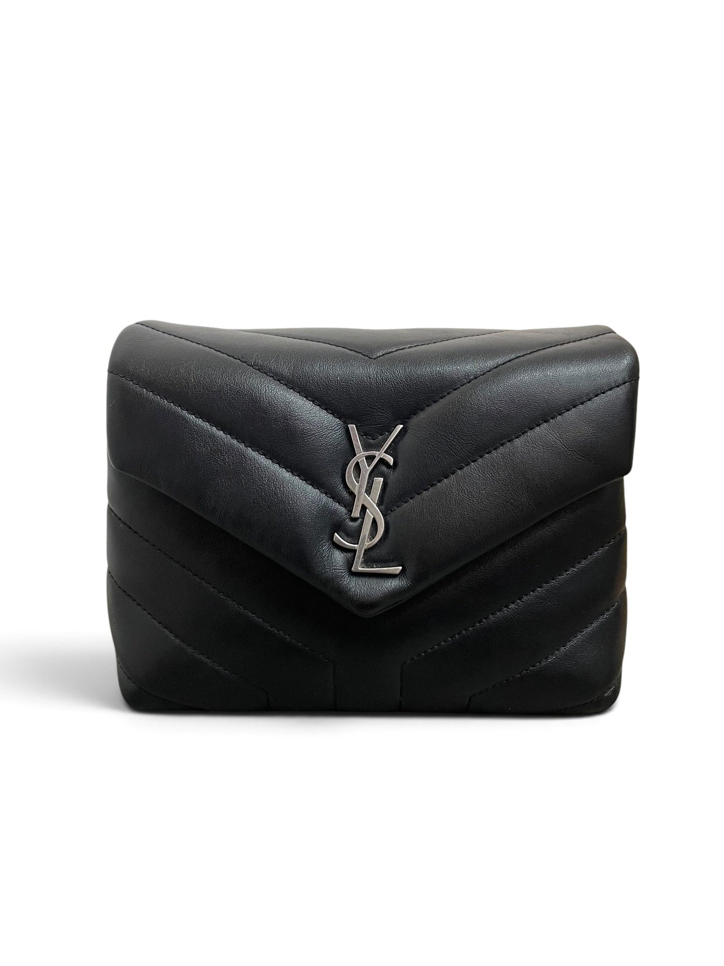 Saint Laurent Loulou Toy Bag nera vista frontale