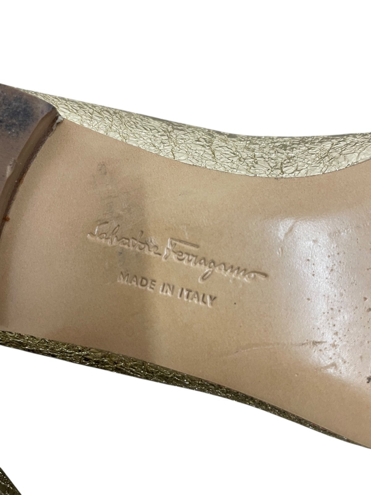 Salvatore Ferragamo scarpe ballerine color champagne misura 5.5 (IT 36) - AgeVintage