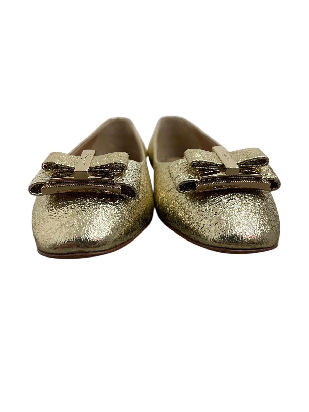 Salvatore Ferragamo scarpe ballerine color champagne misura 5.5 (IT 36) - AgeVintage