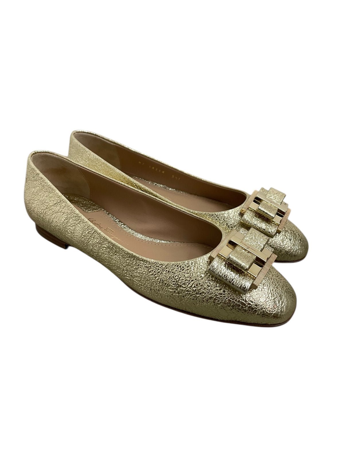 Salvatore Ferragamo scarpe ballerine color champagne misura 5.5 (IT 36) - AgeVintage