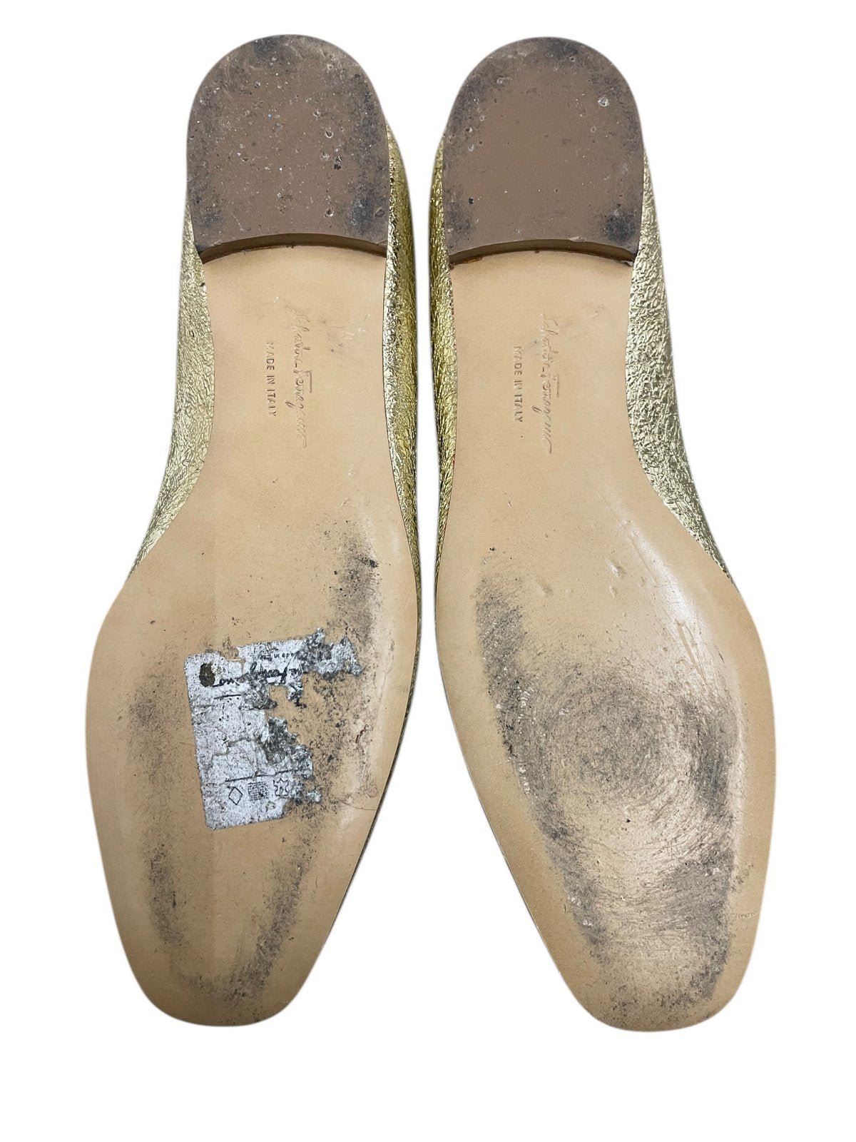 Salvatore Ferragamo scarpe ballerine color champagne misura 5.5 (IT 36) - AgeVintage