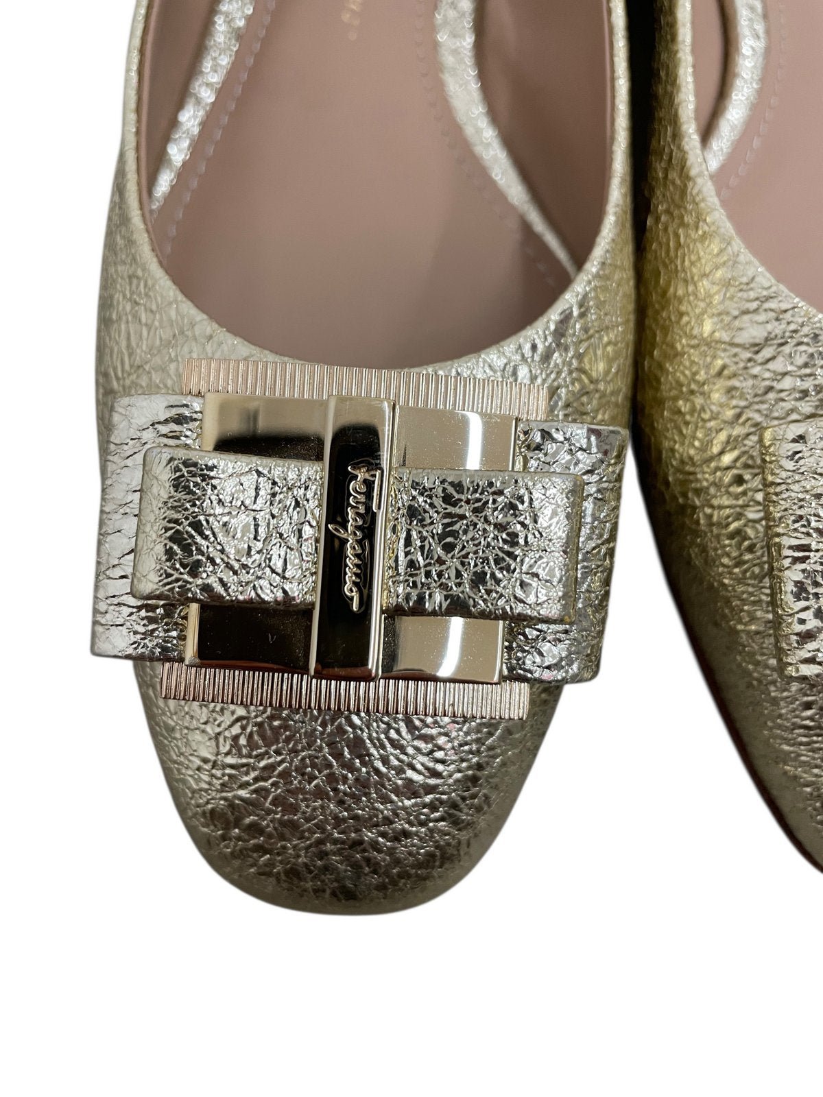 Salvatore Ferragamo scarpe ballerine color champagne misura 5.5 (IT 36) - AgeVintage