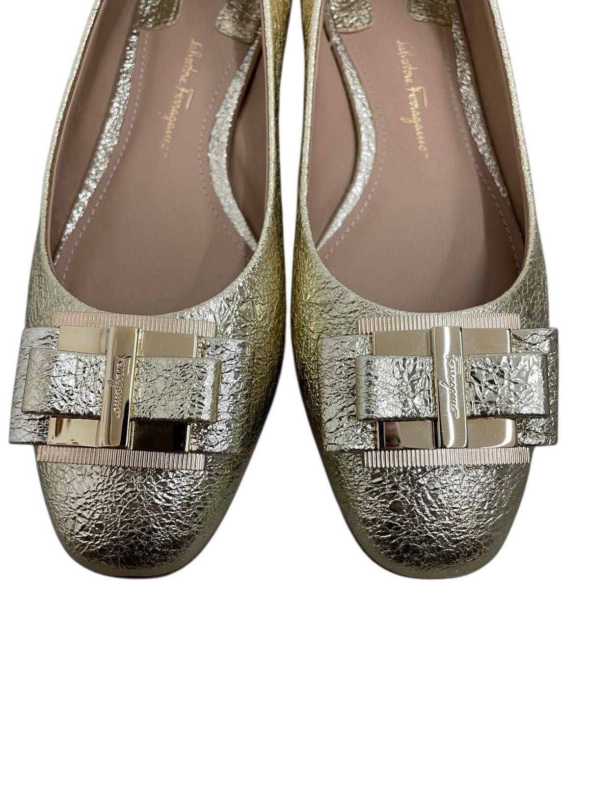 Salvatore Ferragamo scarpe ballerine color champagne misura 5.5 (IT 36) - AgeVintage