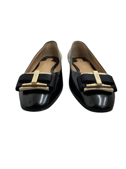 Salvatore Ferragamo scarpe ballerine in pelle liscia colore nero misura 5.5 (IT 36) - AgeVintage