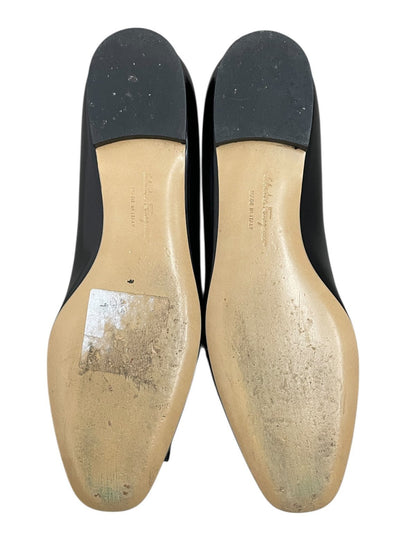 Salvatore Ferragamo scarpe ballerine in pelle liscia colore nero misura 5.5 (IT 36) - AgeVintage