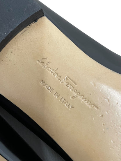 Salvatore Ferragamo scarpe ballerine in pelle liscia colore nero misura 5.5 (IT 36) - AgeVintage