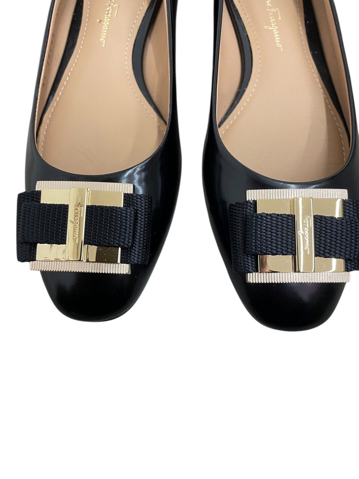 Salvatore Ferragamo scarpe ballerine in pelle liscia colore nero misura 5.5 (IT 36) - AgeVintage