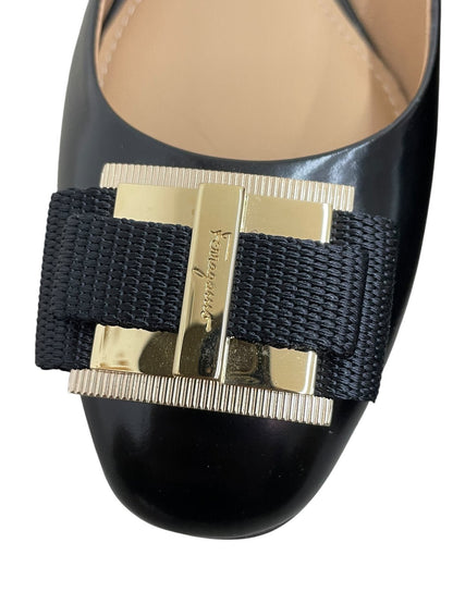 Salvatore Ferragamo scarpe ballerine in pelle liscia colore nero misura 5.5 (IT 36) - AgeVintage