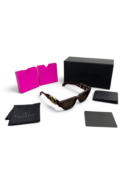 Valentino V-Due occhiali da sole bordeaux con full set originale