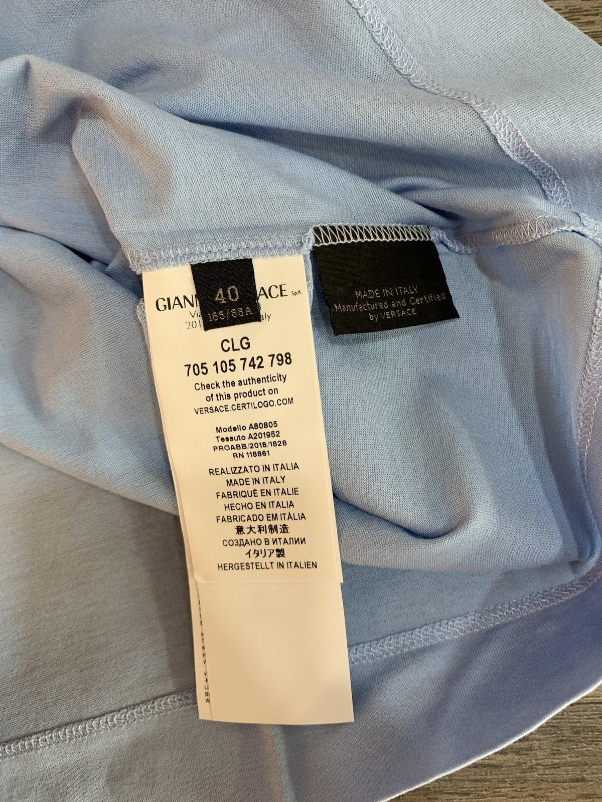 Versace Tribute shirt colore azzurra tg 40 - AgeVintage
