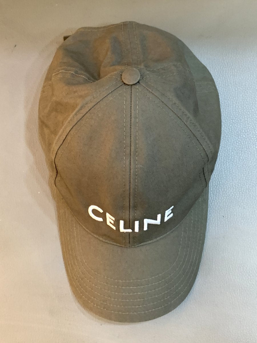 Celine Cappello da baseball in cotone colore verde kaki - AgeVintage