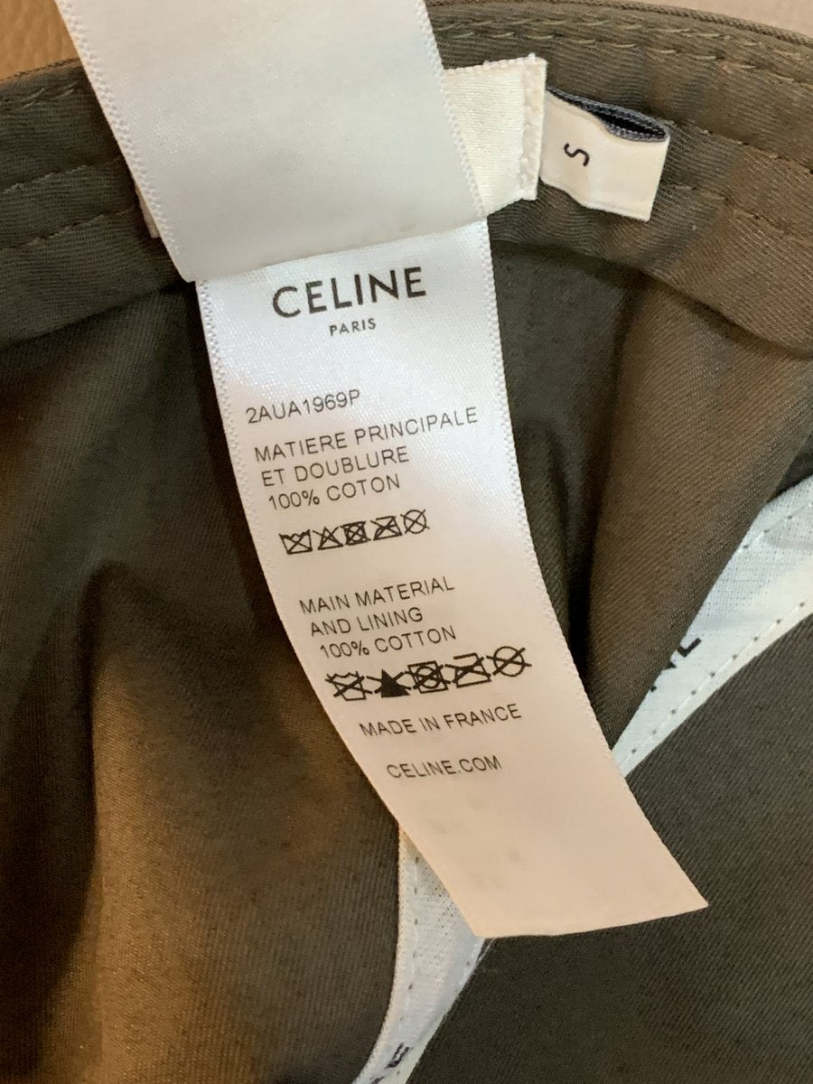 Celine Cappello da baseball in cotone colore verde kaki - AgeVintage