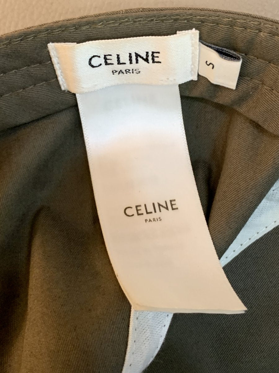 Celine Cappello da baseball in cotone colore verde kaki - AgeVintage