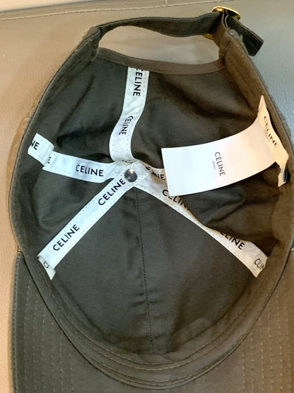 Celine Cappello da baseball in cotone colore verde kaki - AgeVintage