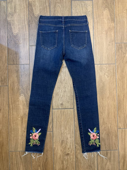 Gucci jeans donna taglia 40 ricamo fiore alla caviglia - AgeVintage