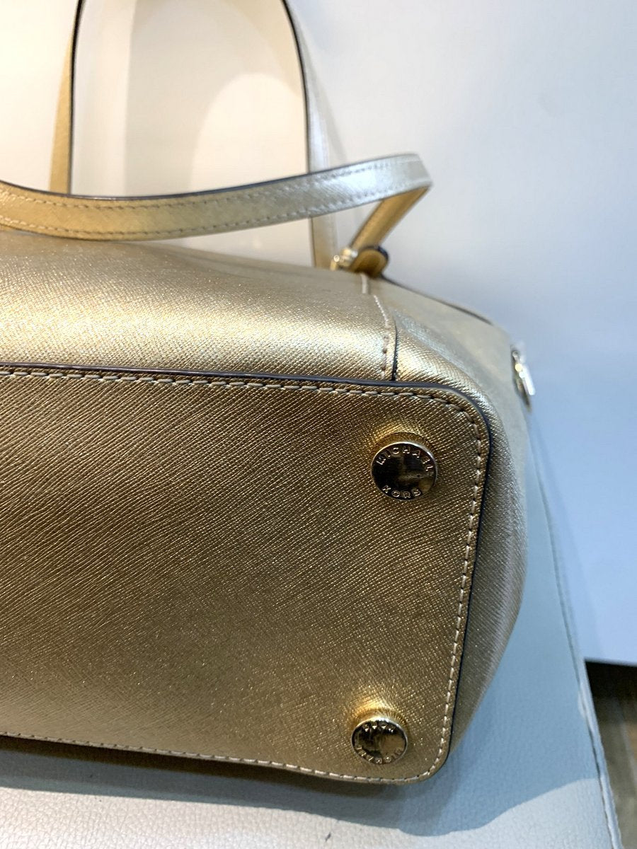 Michael Kors Shopping bag in pelle color oro - AgeVintage