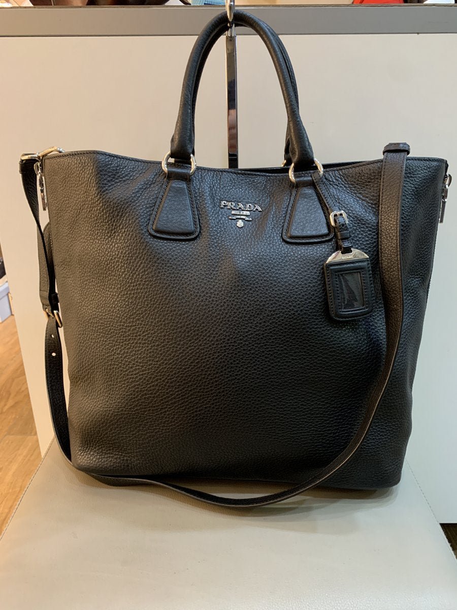 Prada borsa shopping BN2419 in pelle colore nera - AgeVintage