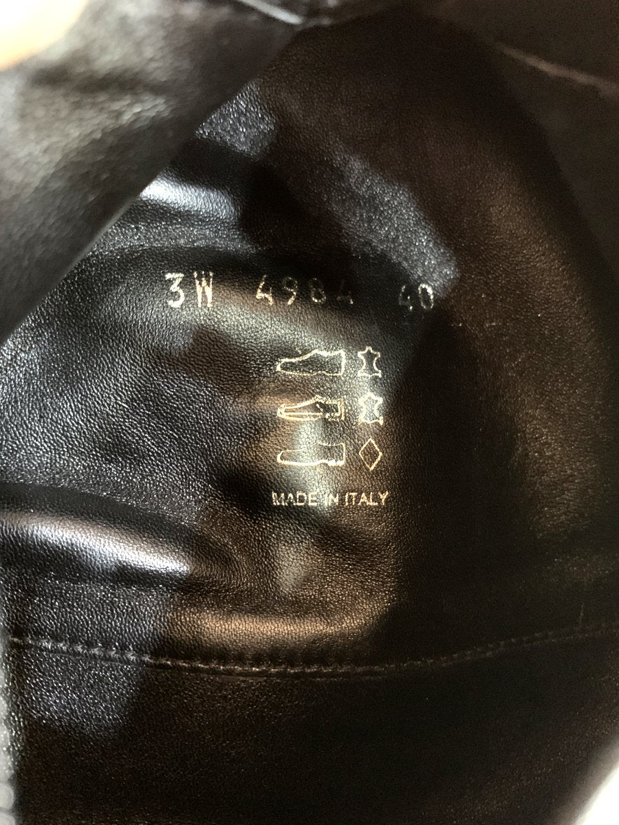 Prada stivali in pelle misura 40 colore nero lucido - AgeVintage