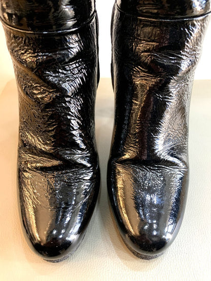 Prada stivali in pelle misura 40 colore nero lucido - AgeVintage