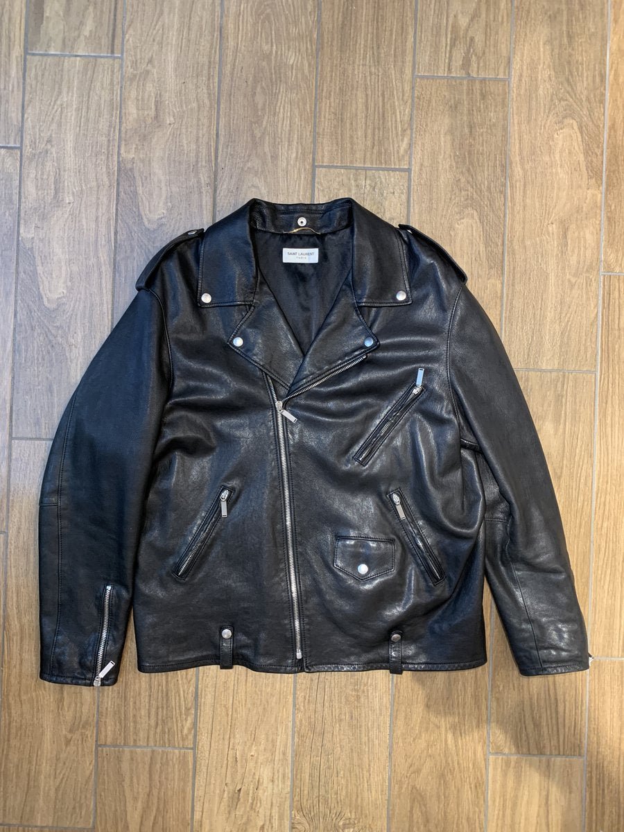 Saint Laurent Giubbotto in pelle taglia 50 - AgeVintage
